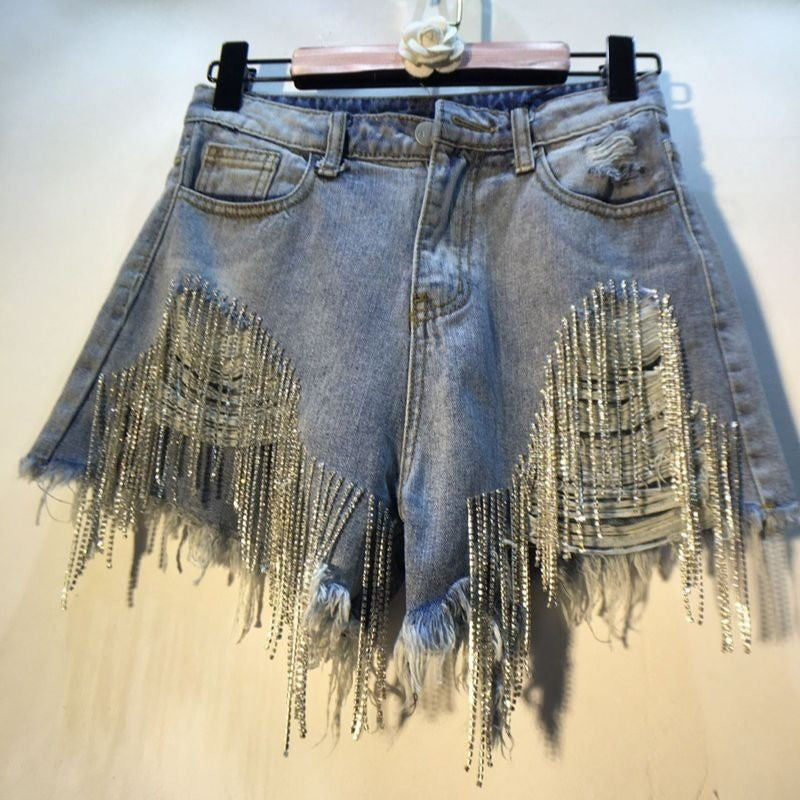 Hotpants Strand Shorts mit auffälligen Strass für Damen eyecatcher