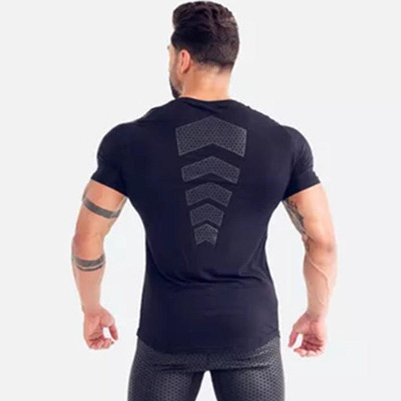 Compression Quick dry T-shirt Men Running Sport Skinny Shirt