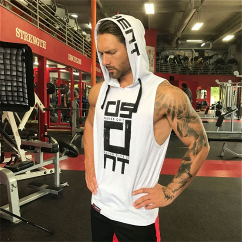 Herren Tank Tops Hoodie Fitness Herren Bodybuilding Workout T-Shirt mode Muskel Activewear