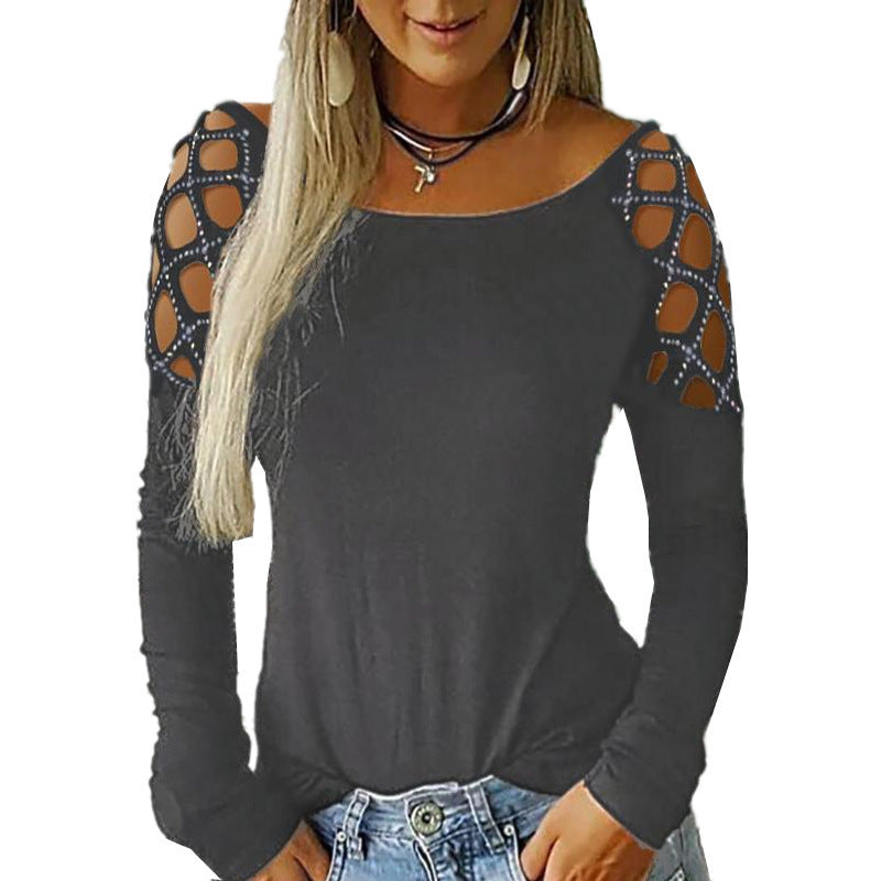 Damen Oberteil / Pullover mit Strass Besetzung