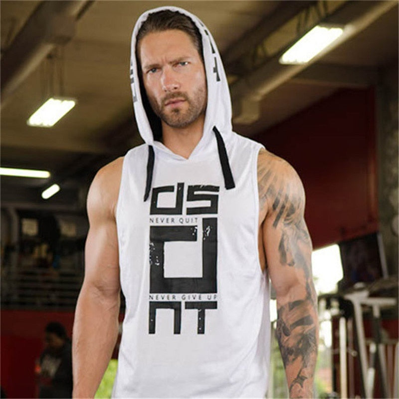 Herren Tank Tops Hoodie Fitness Herren Bodybuilding Workout T-Shirt mode Muskel Activewear