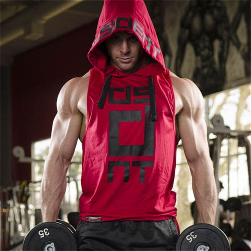 Herren Tank Tops Hoodie Fitness Herren Bodybuilding Workout T-Shirt mode Muskel Activewear