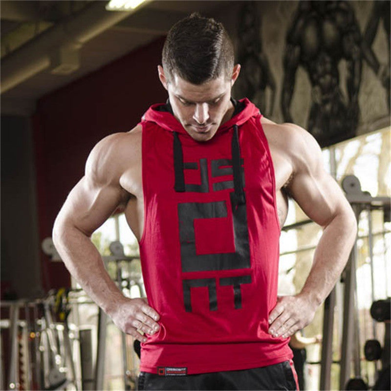 Herren Tank Tops Hoodie Fitness Herren Bodybuilding Workout T-Shirt mode Muskel Activewear