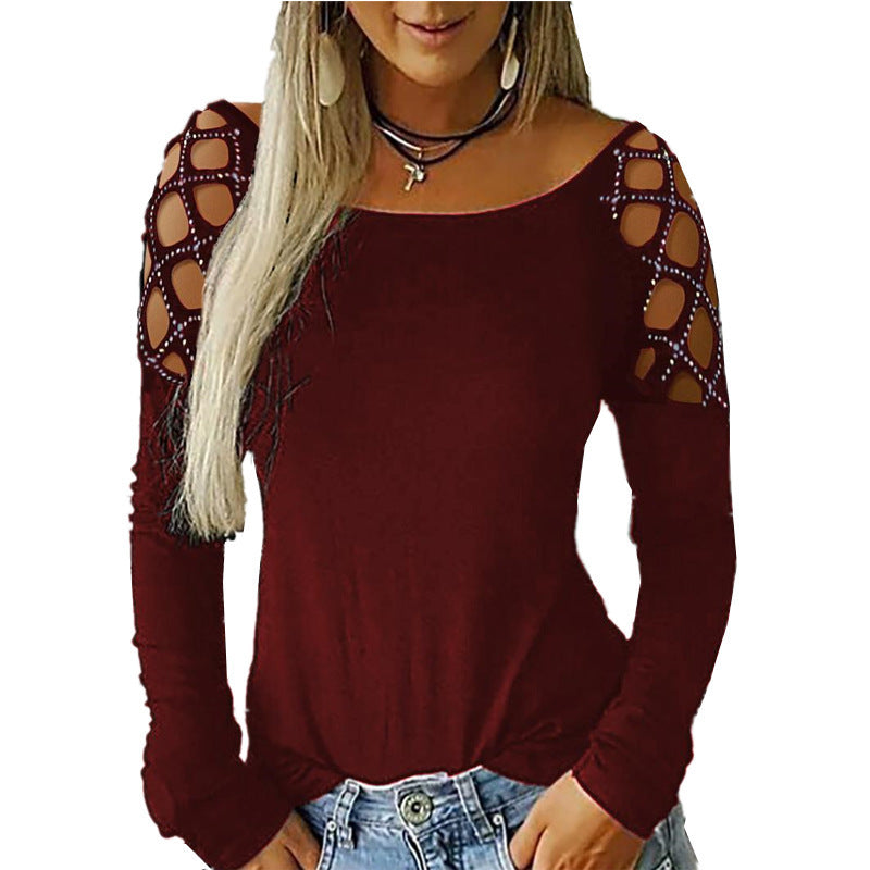 Damen Oberteil / Pullover mit Strass Besetzung