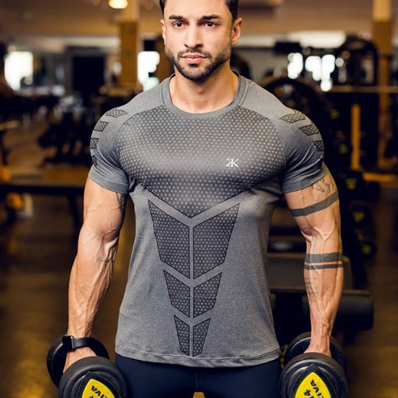 Compression Quick dry T-shirt Men Running Sport Skinny Shirt