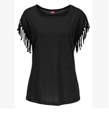 Frauen Shirt  Fransen Top Oberteil Vintage Look