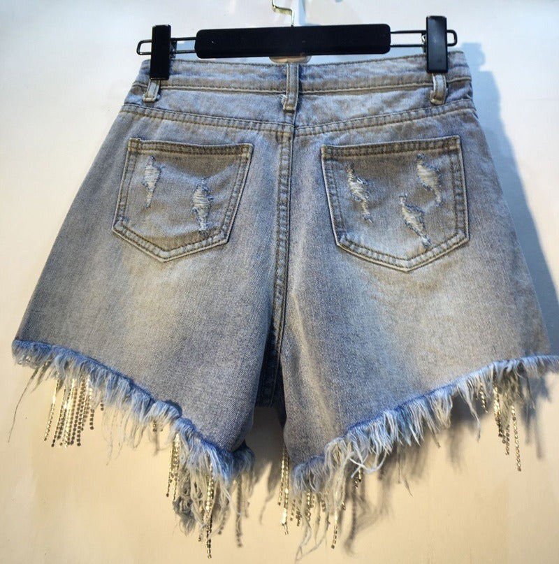 Hotpants Strand Shorts mit auffälligen Strass für Damen eyecatcher