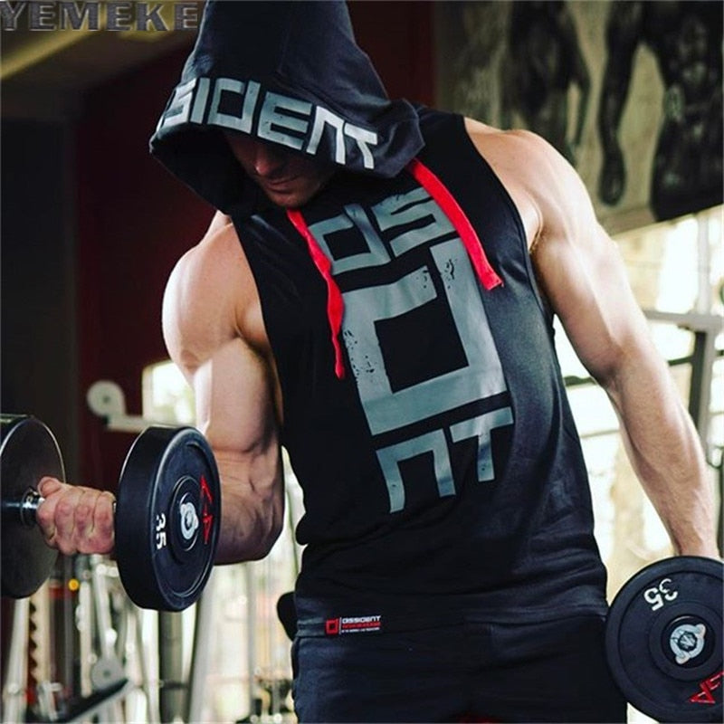 Herren Tank Tops Hoodie Fitness Herren Bodybuilding Workout T-Shirt mode Muskel Activewear